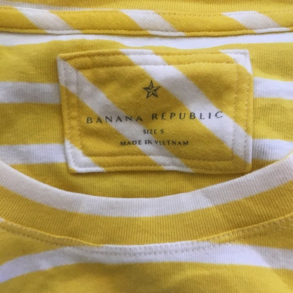 Banana Republic Women Yellow Stripe Top Size Small - Picture 2 of 3